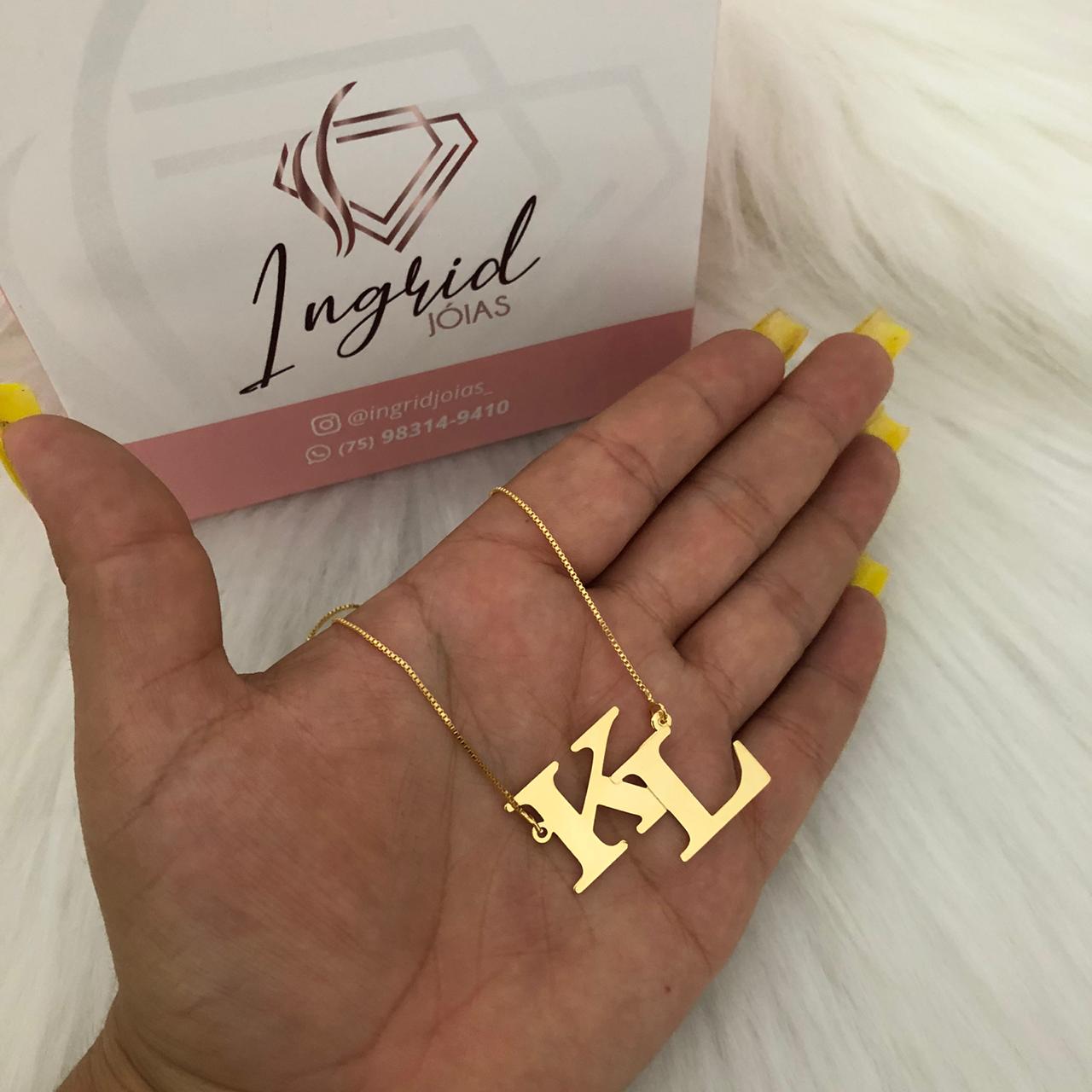 Colar Personalizado As Iniciais Grande Ingrid Joias