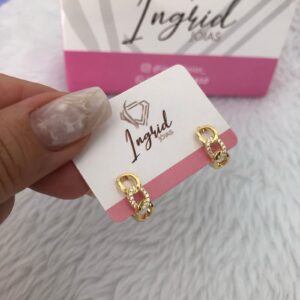 Argola Semijoia Detalhes em Corrente