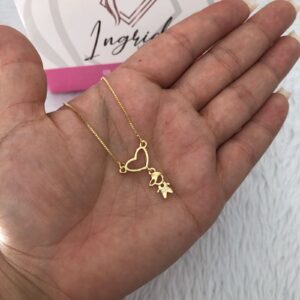 Colar Semijoia Filho Com Coração