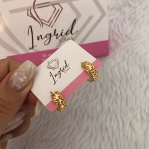 Argola Semijoia Folhas