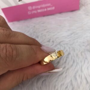 Anel Semijoia Detalhe Cravejado