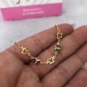 Pulseira Semijoia Borboletas Coloridas