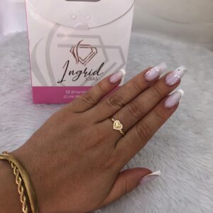 Anel Semijoia Coração Duplo