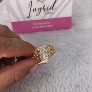 Anel Semijoia Corações Lisos