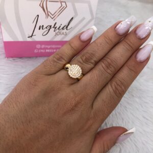 Anel Semijoia Chuveirão Cravejado