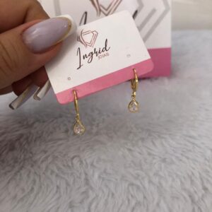 Argola Semijoia Gota