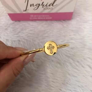 Pulseira Semijoia Cruz Cravejada