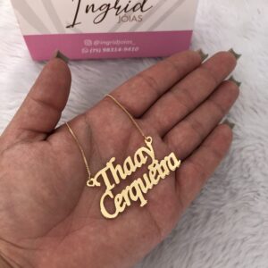 Colar Duplo NOME GRANDE- corrente tradiconal