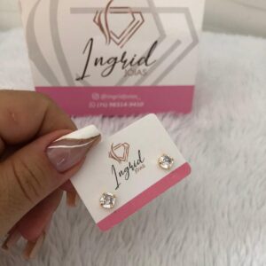 Brinco Semijoia Pedrinha