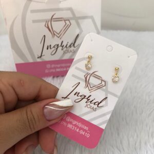 Brinco Semijoia Coração Pendurado