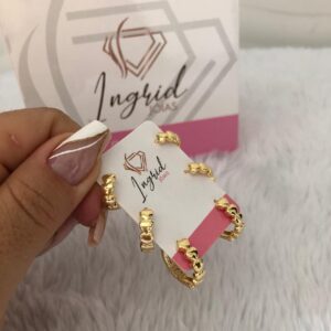 Argola Semijoia Trio De Corações Lisos