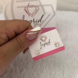 Brinco Semijoia Coração Grande