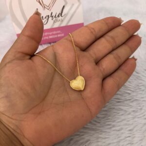 Colar Semijoia Coração Fosco