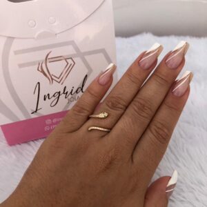 Anel Semijoia Cobra Cravejada