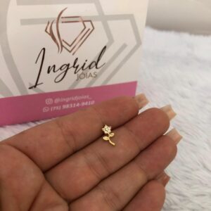 Piercing Semijoia Flor Cravejada