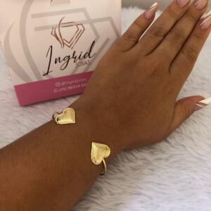 Bracelete Semijoia Corações Com Detalhes