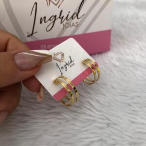 Argola Semijoia Dupla