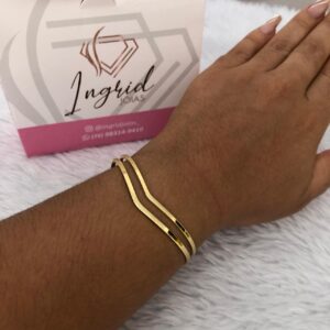 Bracelete Semijoia V Duplo