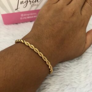 Pulseira Semijoia Cabo De Aço