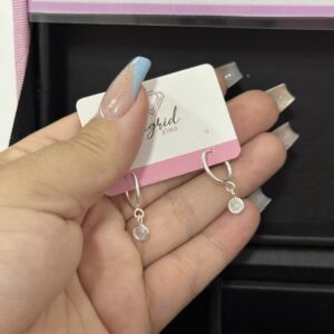 Argola Semijoia Pedrinha