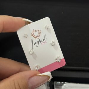 Brinco Semijoia Trio De Coração