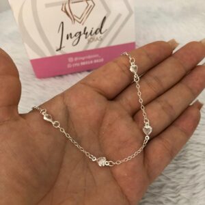 Choker semijoia Corações