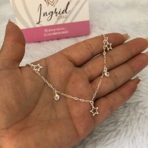 Choker Semijoia Estrelas E Pedrinhas