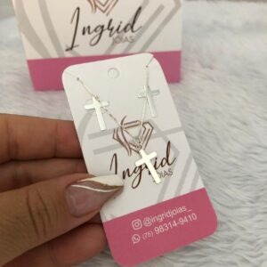 Conjunto Semijoia Cruz Lisa