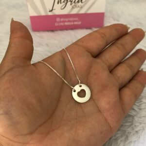 Colar Semijoia Coração Vazado