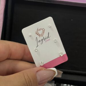 Brinco Semijoia Trio De Pedrinha