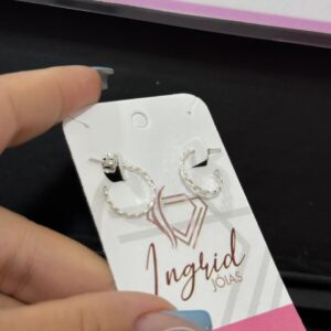 Argola Semijoia Trançada