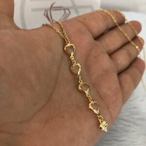 Colar Semijoia Gravatinha De Corações