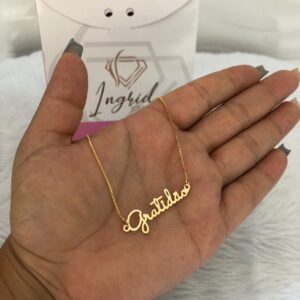 Colar Semijoia Gratidão