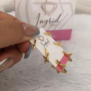 Trio de Argola Semijoia Estrelas