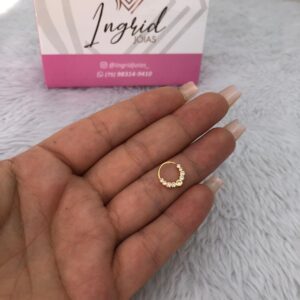 Piercing Semijoia Argolinha Com Pedrinhas