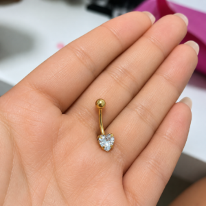 Piercing Semijoia Coração Umbigo