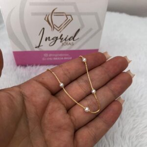 Pulseira Semijoia Pérolas