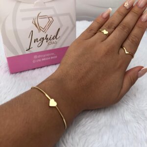 Bracelete Semijoia Coraçãozinho Liso