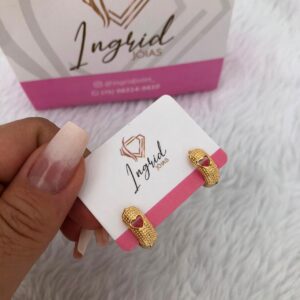 Argola Semijoia Coração Vazado