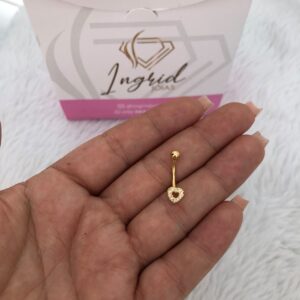 Piercing Semijoia Coração Vazado Cravejado