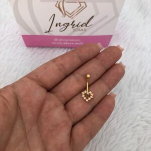 Piercing Semijoia Coração Cravejado