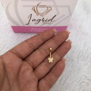 Piercing Semijoia Borboleta Cravejada