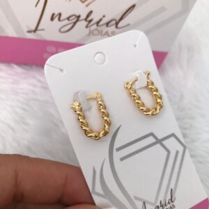 Argola Semijoia Trançada