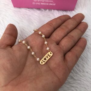 Pulseira Semijoia Pérolas Infantil